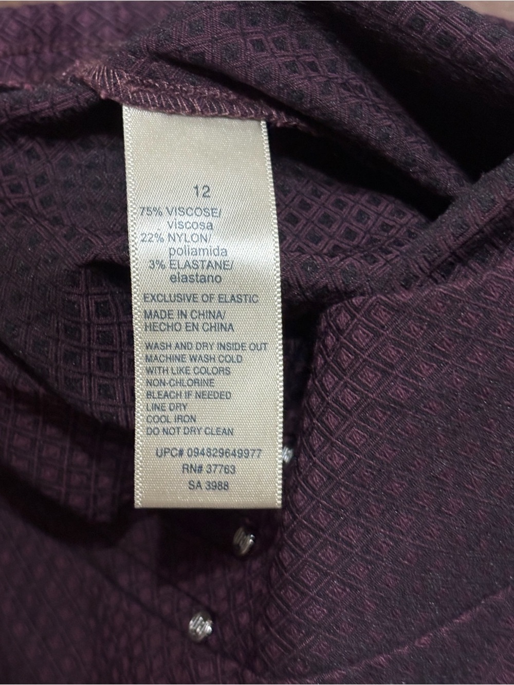 Rafaella Plum Dress Pants - Picture 3 of 7